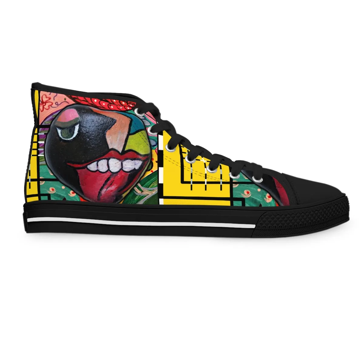 Women's High Top Sneakers PEBBLE TONGUE ART