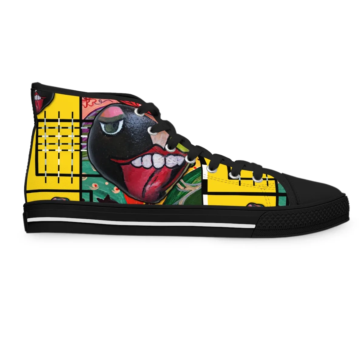 Women's High Top Sneakers PEBBLE TONGUE ART