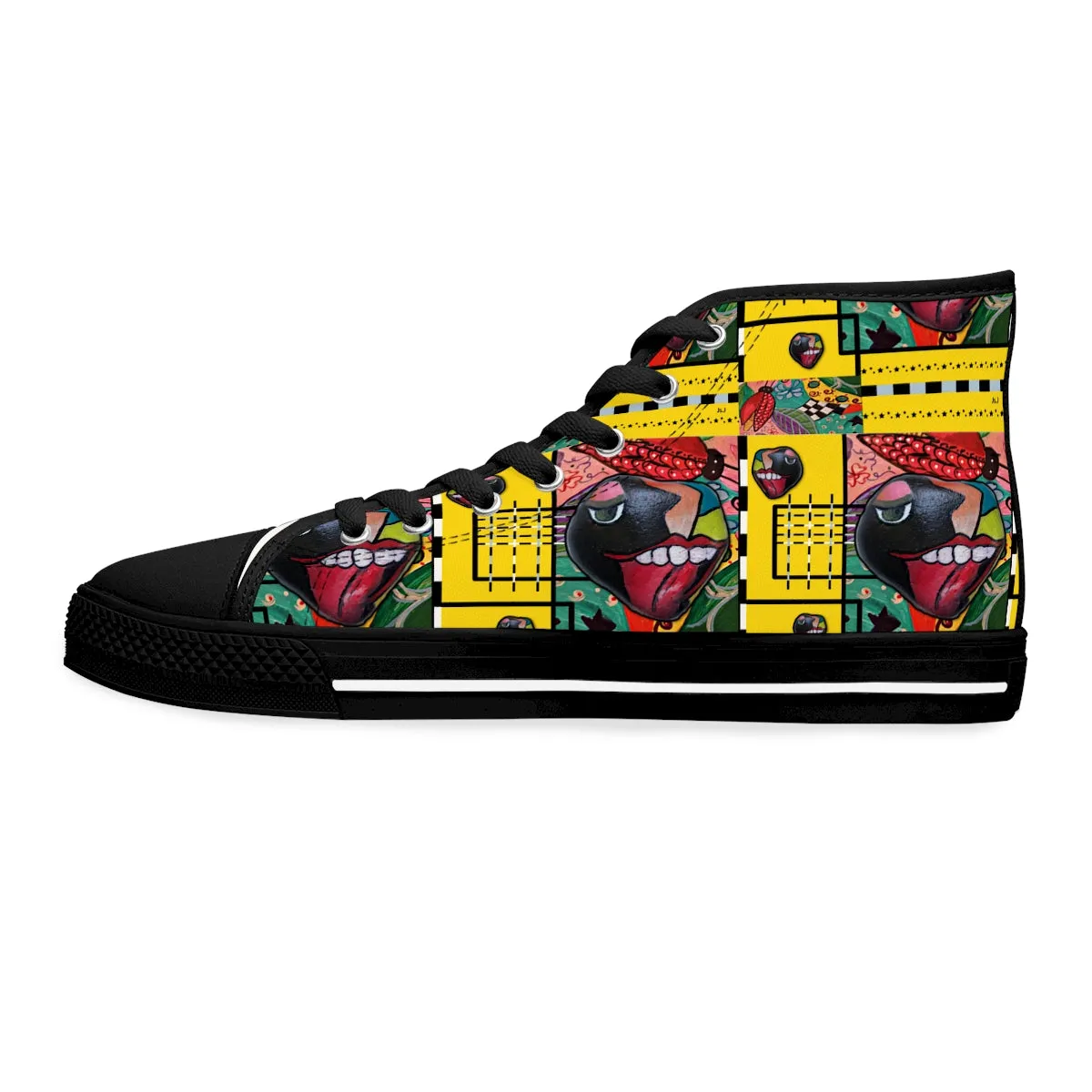 Women's High Top Sneakers PEBBLE TONGUE ART