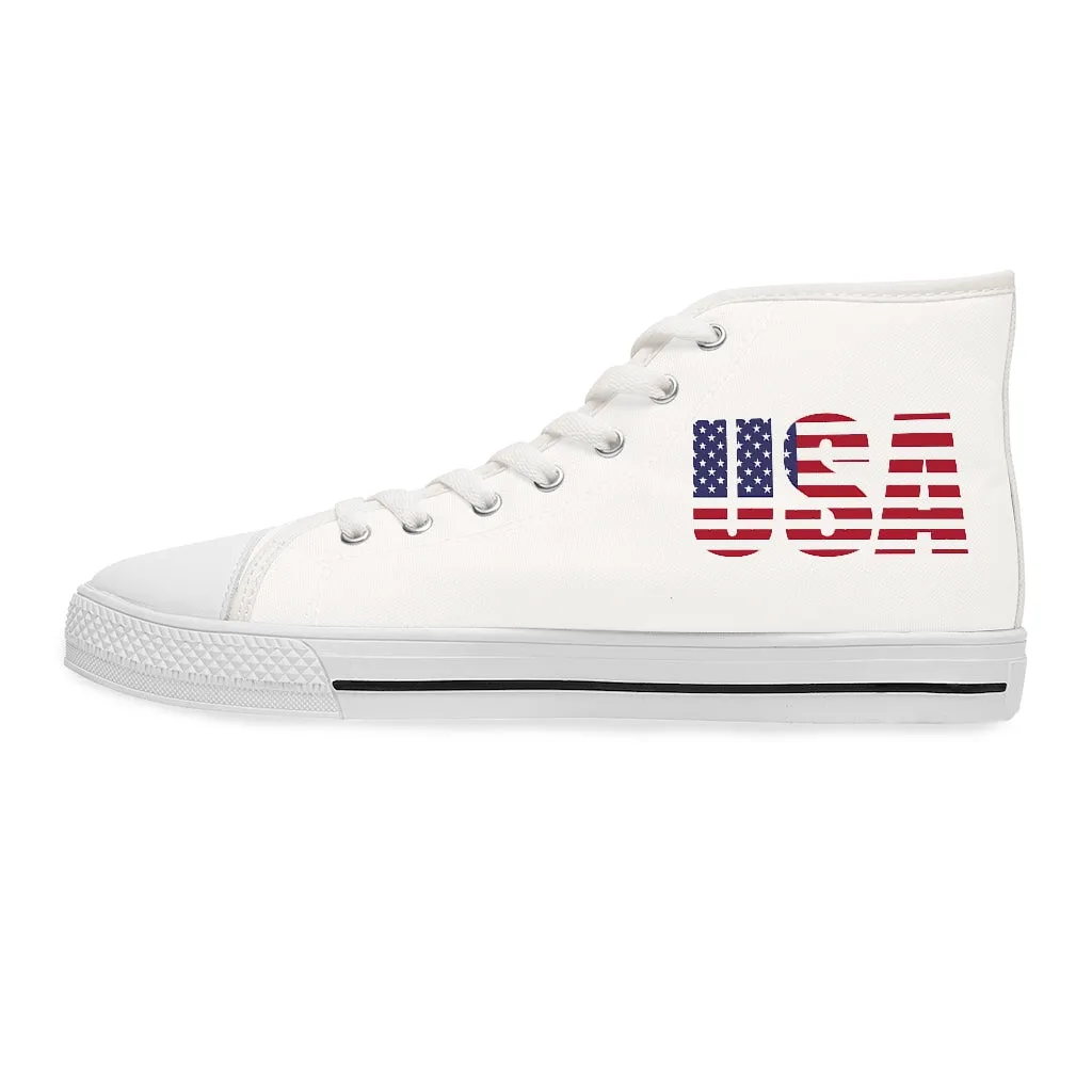 Women's High Top Sneakers with USA flag design (7-20 days shipping time, US, Canada, Europe)