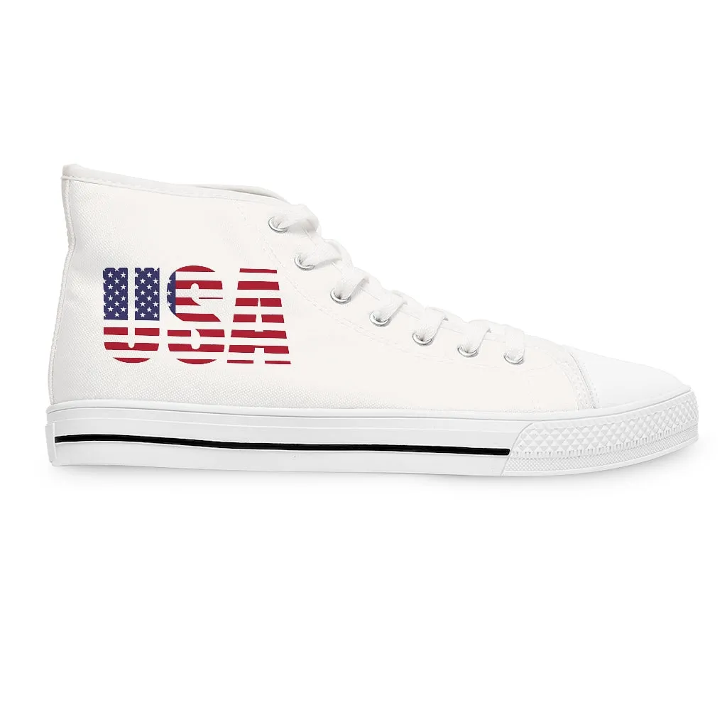 Women's High Top Sneakers with USA flag design (7-20 days shipping time, US, Canada, Europe)