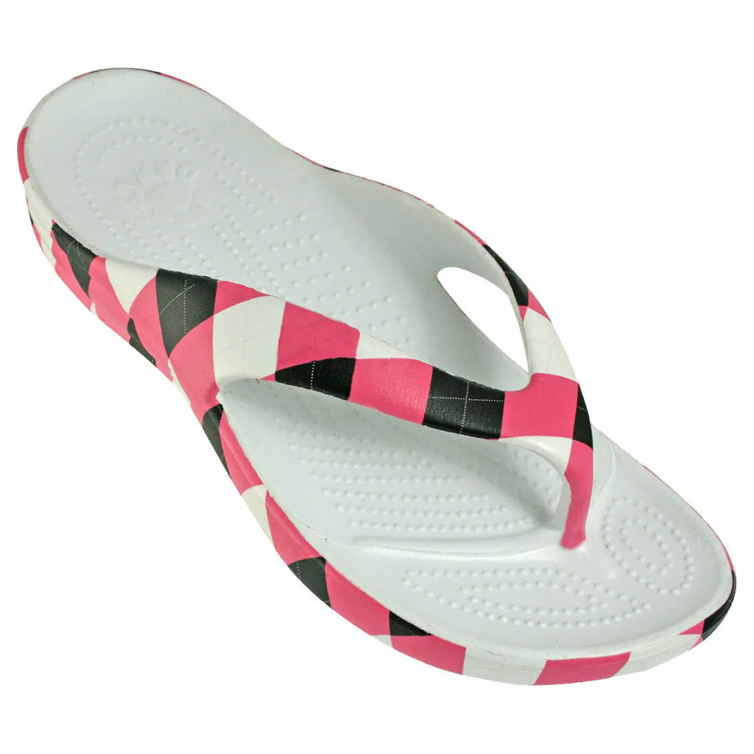 Women's Loudmouth Flip Flops - Pink and Black Tile