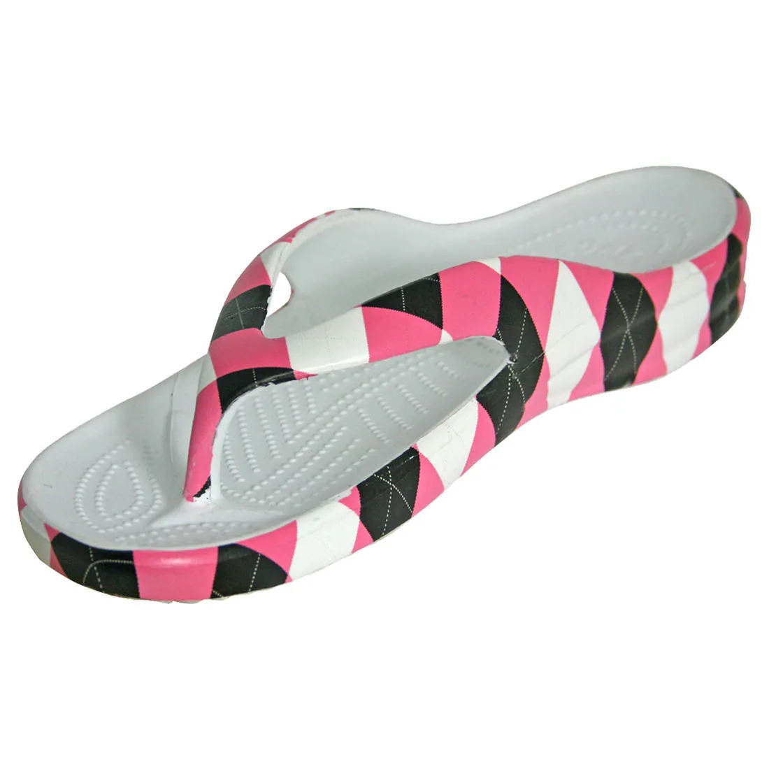 Women's Loudmouth Flip Flops - Pink and Black Tile