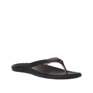 Women's Shoes OluKai HONOLI'I Casual Leather Thong Sandals 20421-4040 BLACK