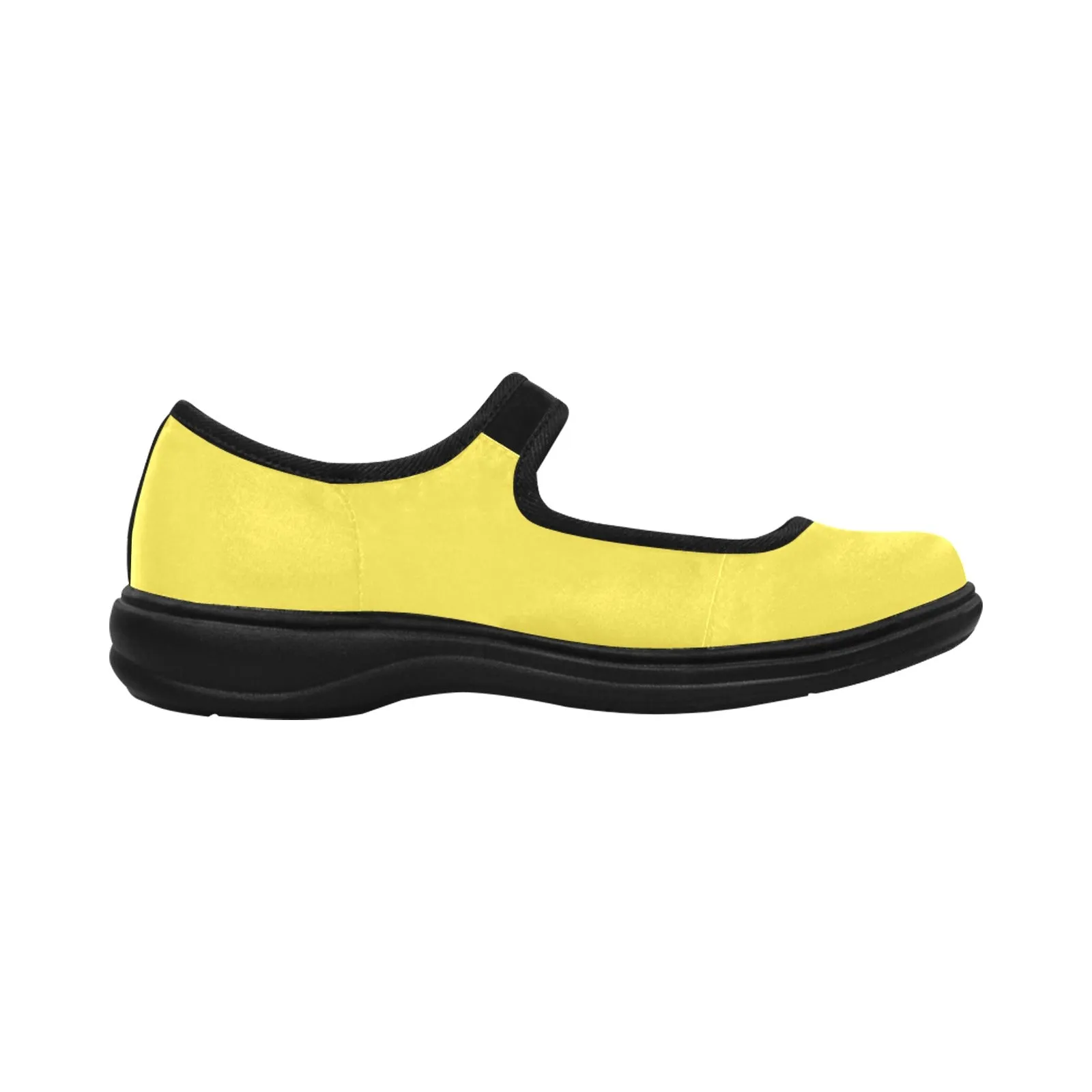 Yellow Mila Satin Women's Mary Jane Shoes (Model 4808)